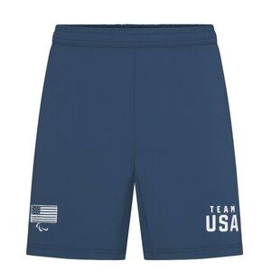 Mens L Team USA Paris 2024 Paralympics Swim Trunks (Paralympic Agitos)